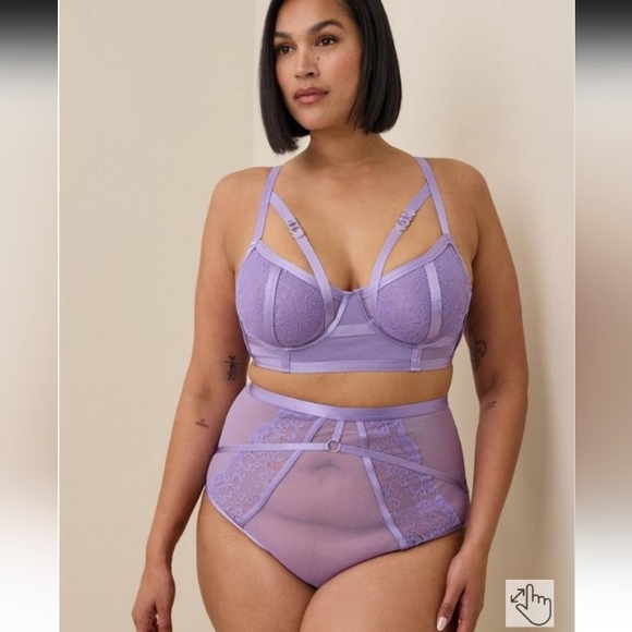 Nwot torrid purple strappy bralette size 3 - Picture 3 of 5